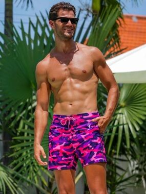 Tucann - Men's Premium Swim Shorts Pink Camo Swim Shorts